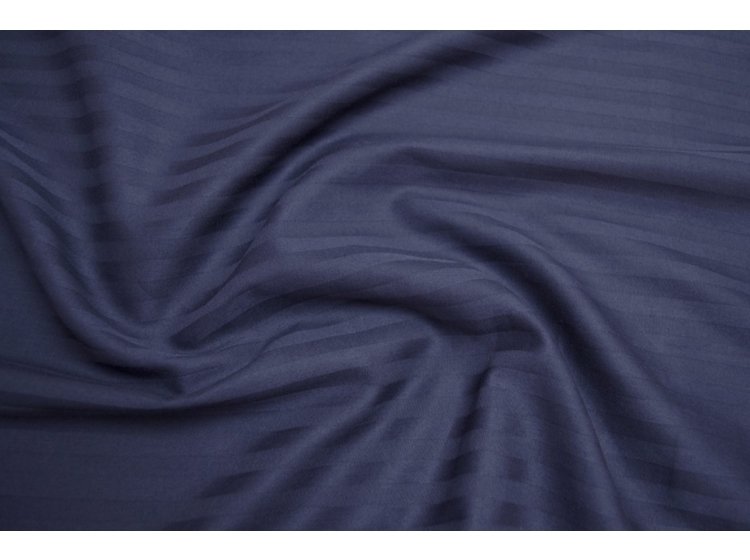 Простынь на резинке Iris Home. Отель Сатин страйп темно-синего цвета