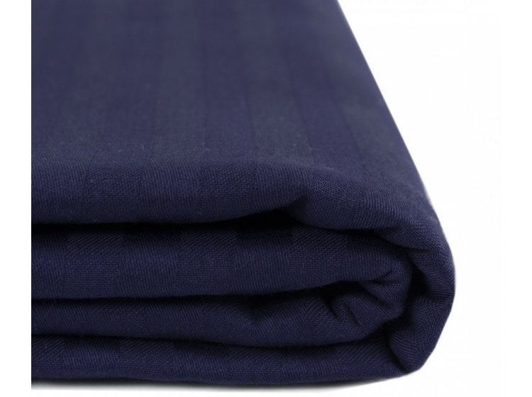 Простынь на резинке Iris Home. Отель Сатин страйп темно-синего цвета