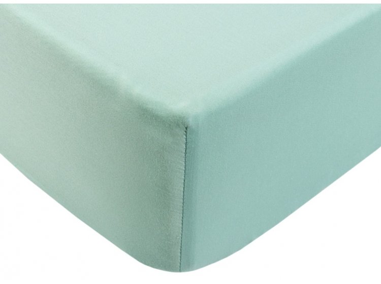 Простынь на резинке Iris Home. Отель Сатин Классик ментолового цвета