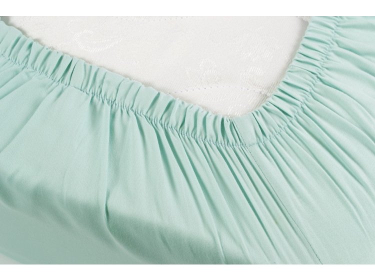 Простынь на резинке Iris Home. Отель Сатин Классик ментолового цвета