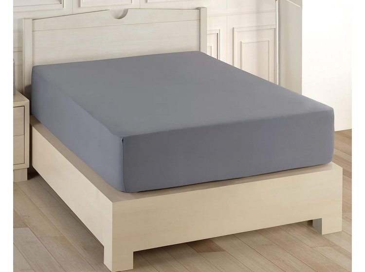 Простынь трикотажная на резинке Buanart. Gri