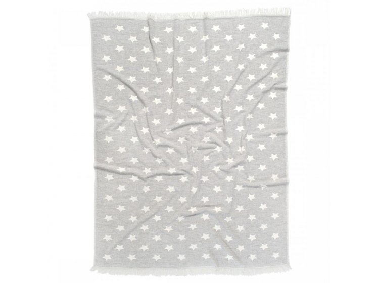 Плед-накидка Barine. Wool Star Throw Grey Шерсть + Хлопок