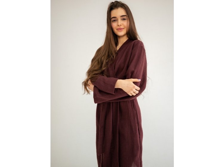 Халат женский Barine. Muslin Wine бордового цвета