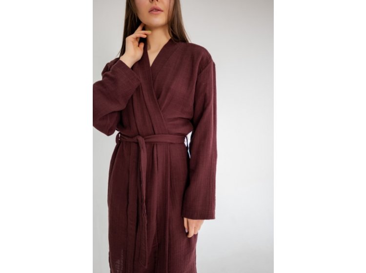 Халат женский Barine. Muslin Wine бордового цвета