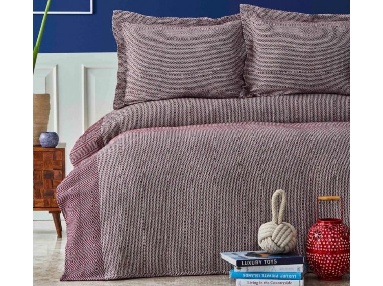 Покрывало с наволочками Nautica Home. Carla bordo цвета бордо