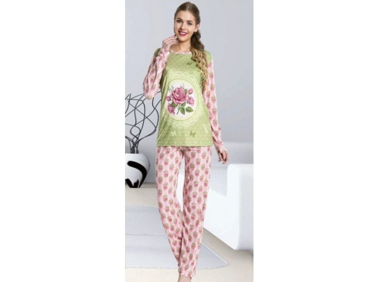 Пижама женская хлопковая Lady Lingerie. 9233 Кофта и штаны