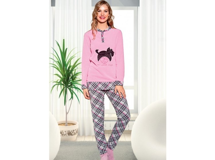 Домашний хлопковый костюм Lady Lingerie. 15680 Кофта и брюки