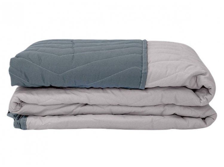 Покрывало стеганое ArCloud. ZigZag Porpoise+Steel Gray