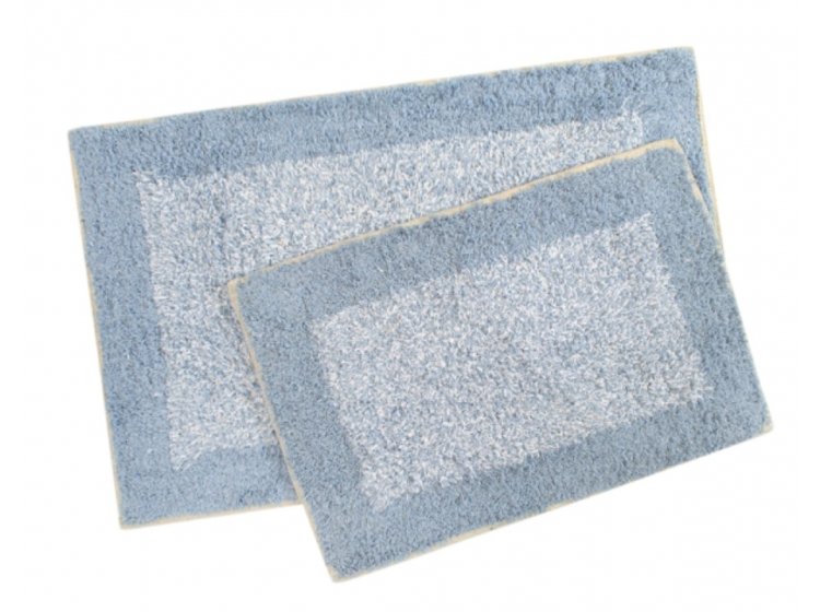 Набор ковриков Shalla. Хлопок Fabio mavi голубого цвета