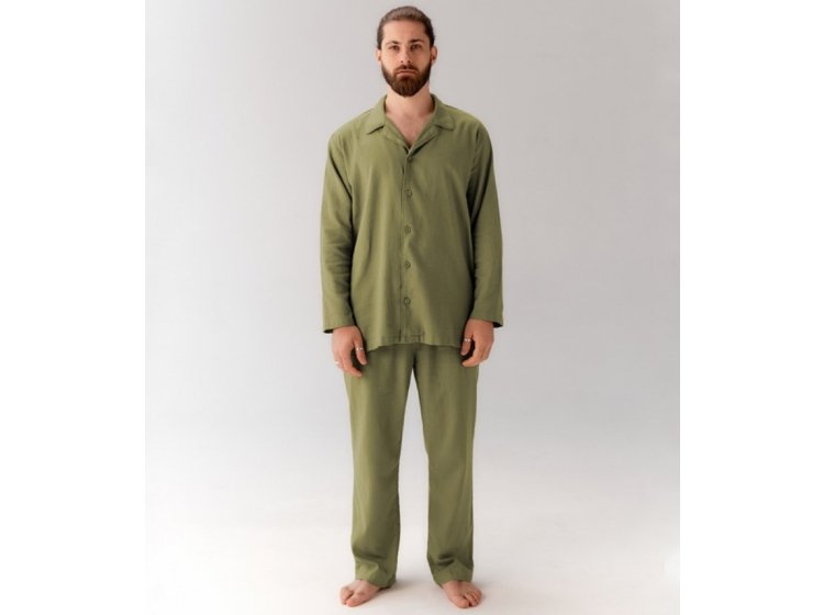 Пижама мужская Lotus Home. Porta оливкового цвета