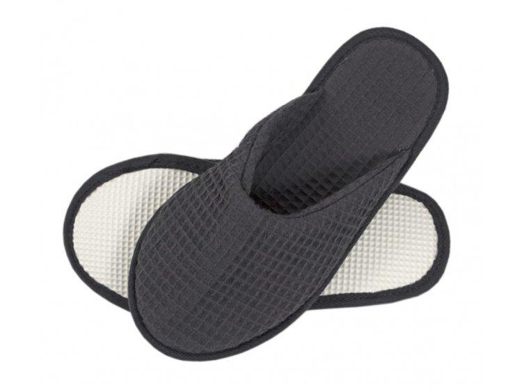 Тапочки вафельные Lotus Home. Waffle Antrasit