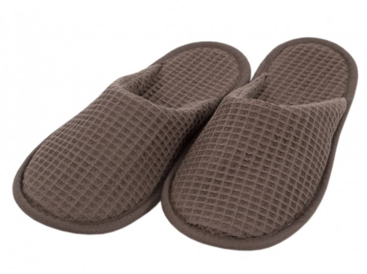 Тапочки вафельные Lotus Home. Waffle brown