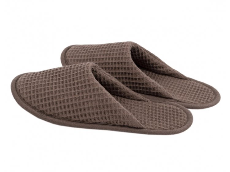 Тапочки вафельные Lotus Home. Waffle brown