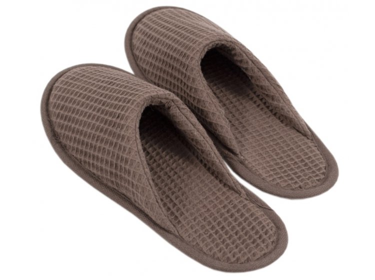 Тапочки вафельные Lotus Home. Waffle brown