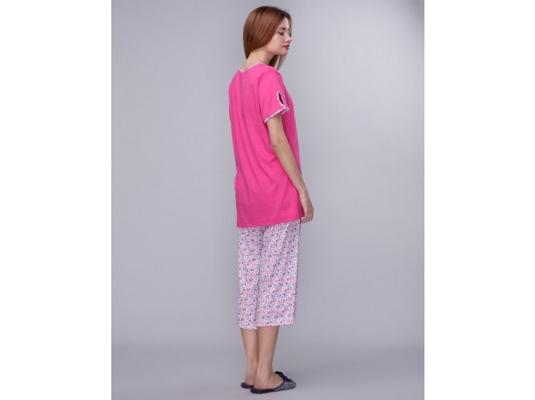 Домашний комплект U.S. Polo Assn. 15601 Футболка и бриджи фукcия