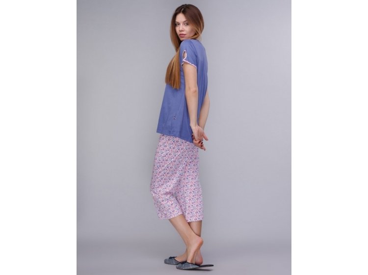 Домашний комплект U.S. Polo Assn. 15601 Футболка синяя и бриджи