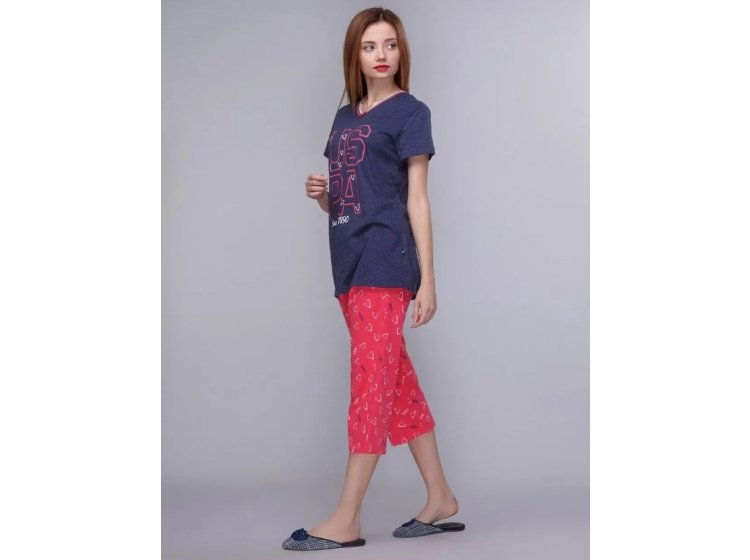 Домашний комплект U.S. Polo Assn. 15662 Футболка синяя и бриджи