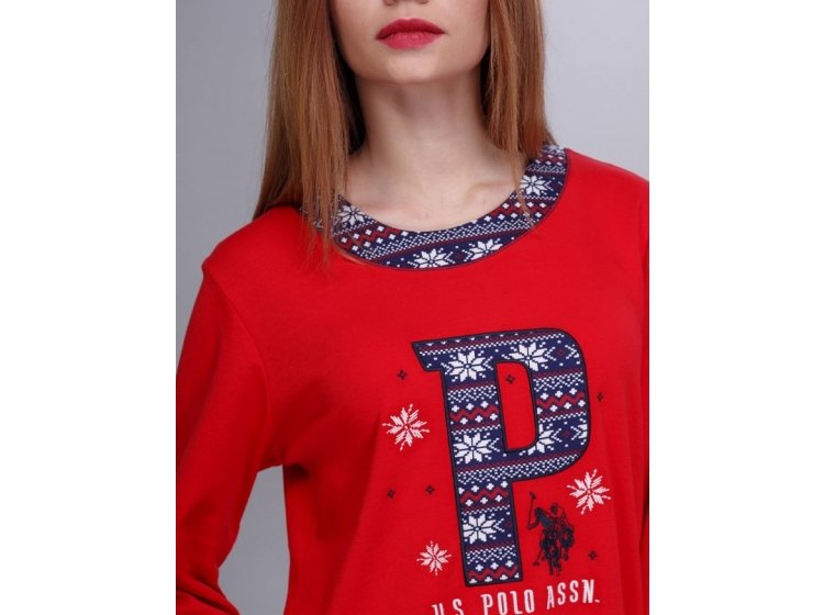 Пижама женская хлопковая U.S. Polo Assn. 15521 красно-синяя