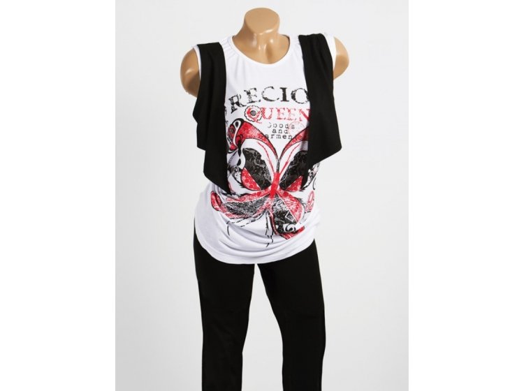 Комплект женский Sccalla. Вискоза 2305 черно-белого цвета