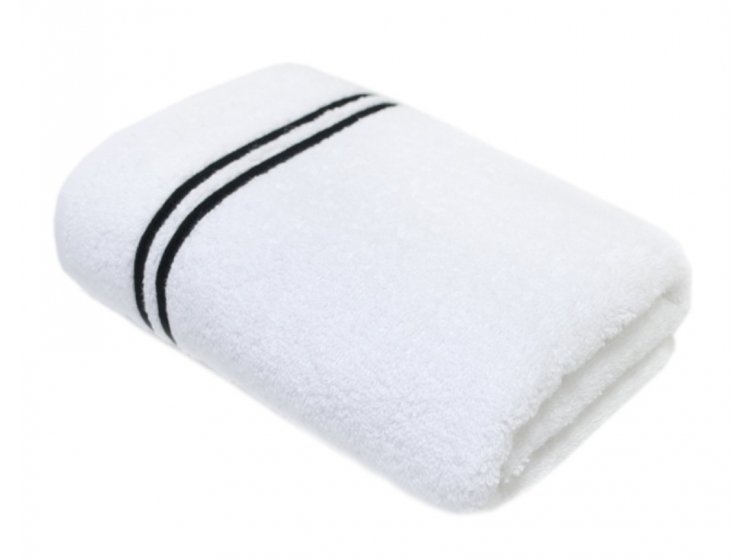 Махровое полотенце MieCasa. Milano beyaz-siyah с вышивкой