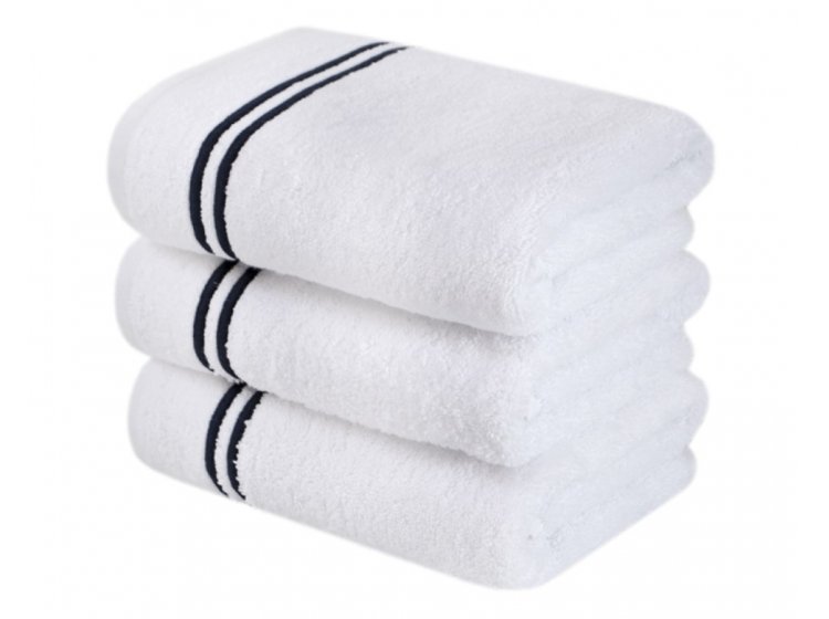 Махровые полотенца MieCasa. Milano beyaz-siyah с вышивкой