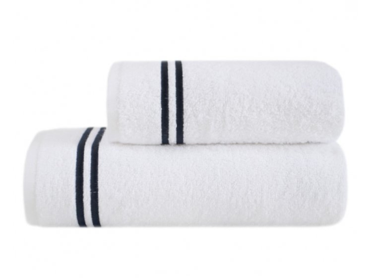 Махровые полотенца MieCasa. Milano beyaz-siyah с вышивкой