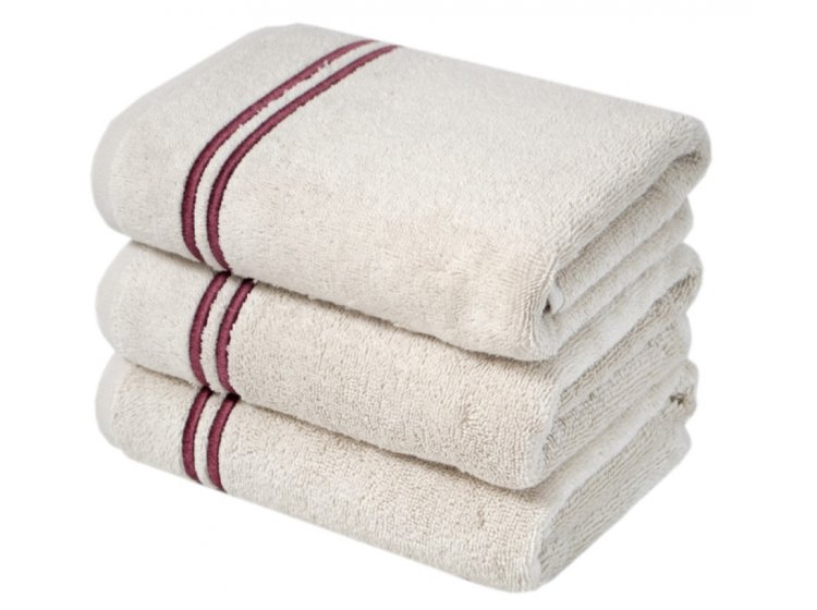 Махровые полотенца MieCasa. Milano bej-bordo с вышивкой