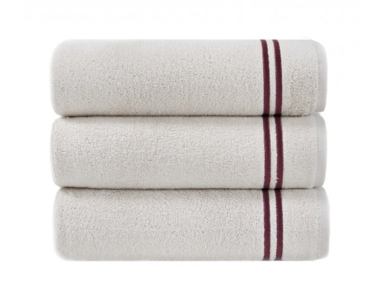 Махровые полотенца MieCasa. Milano bej-bordo с вышивкой