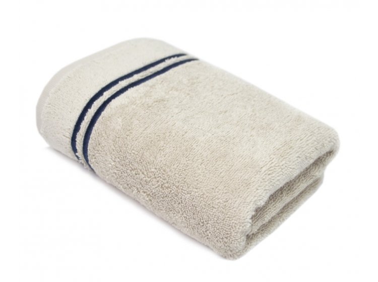 Махровое полотенце MieCasa. Milano bej-lacivert с вышивкой