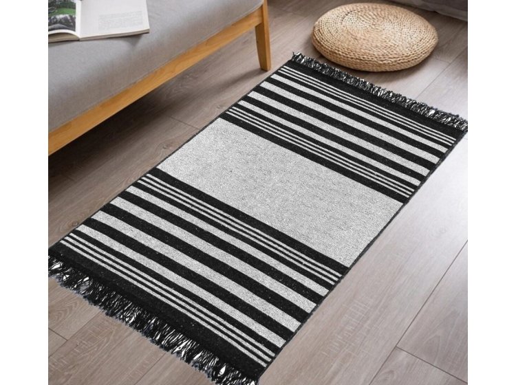 Ковер универсальный Izzihome. Lara LR02 Siyah Beyaz двустронний