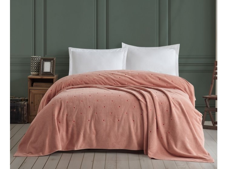 Покрывало-простынь махровое Hobby. Lubow/Love Microcotton пудра