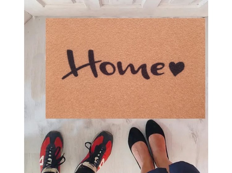 Коврик придверный IzziHome. Perla Kapi Paspasi Bej Home Kalp