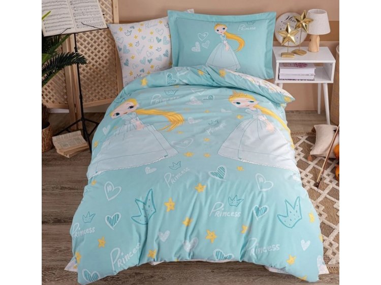 Постельное белье Hobby. Poplin Prenses салатового цвета