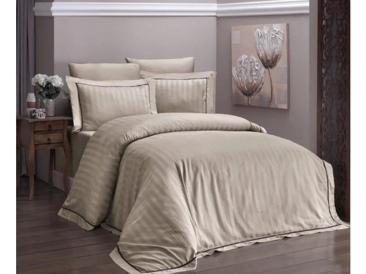 Постельное белье First Choice. Deluxe Satin Novel Line Cappuccino