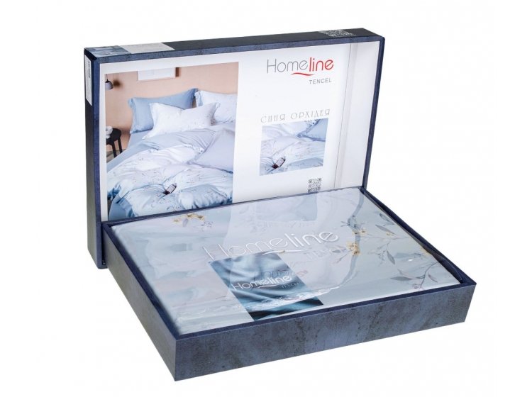 Постельное белье Home Line. Тенсел Орхідея синій. Упаковка