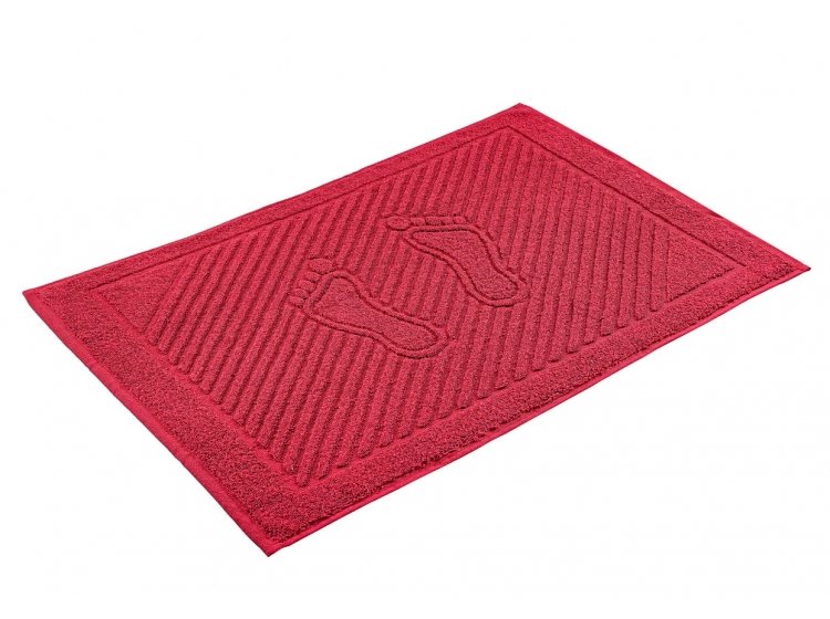 Полотенце-коврик для ног Home line. Гранатового цвета