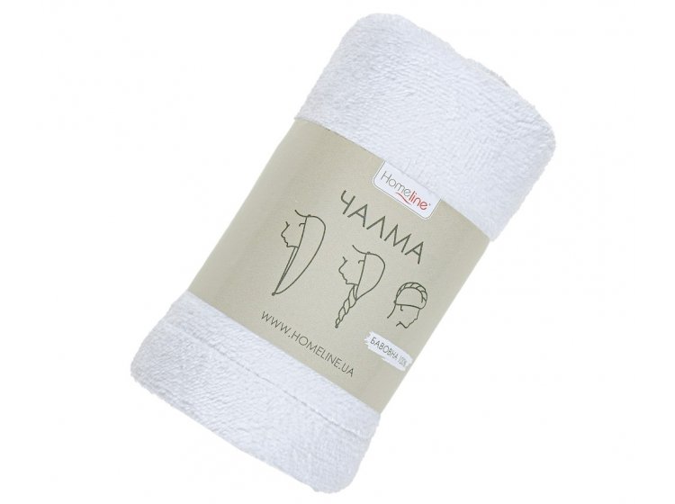 Чалма махровая для сауны Home Line. Белого цвета