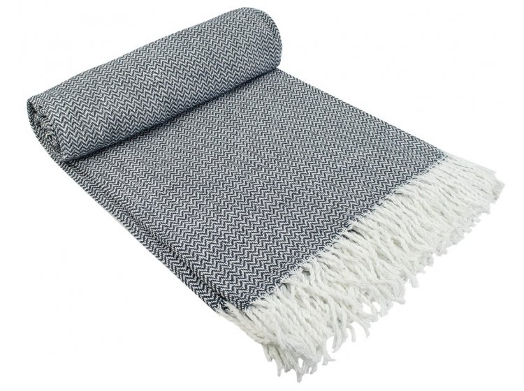 Плед хлопковый Home Line. Lanavitta Дюна синий