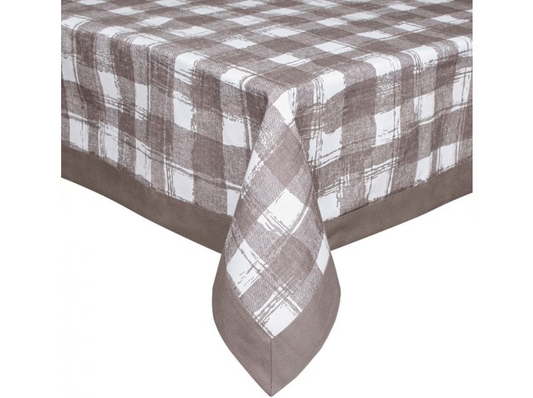 Скатерть Home Line. Клетка с рамкой Капучино