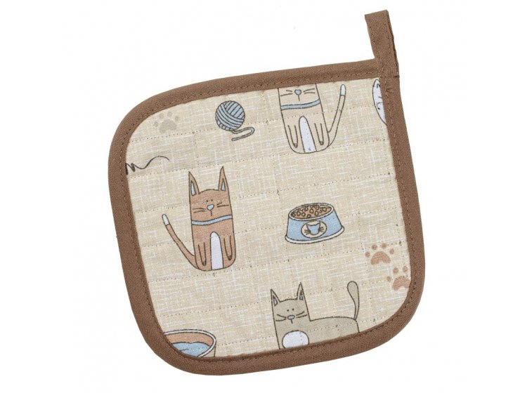 Прихватка для кухни Home Line. Кіт на кухні песочного цвета