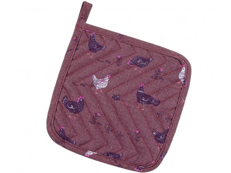 Прихватка для кухни Home Line. Прогулянка з курчатами цвета бордовый/фуксия