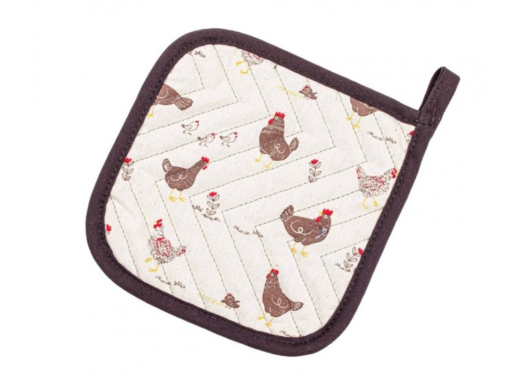 Прихватка для кухни Home Line. Прогулянка з курчатами коричневого цвета