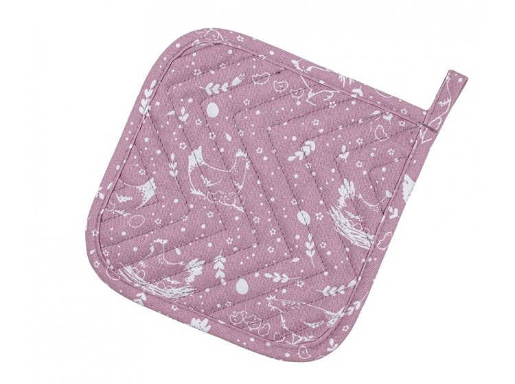 Прихватка для кухни Home Line. Курочки цвета лиловый/махровая сирень