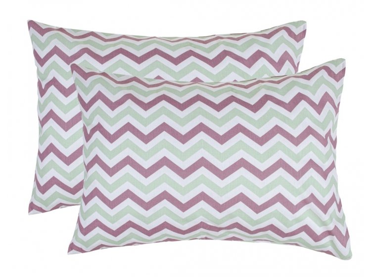 Набор наволочек Home Line. Бязь Зіг заг лілово-зелений 120