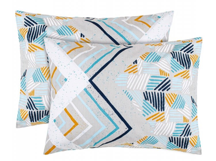 Набор наволочек Home Line. Бязь Захопленість бежево-бірюзовий 140