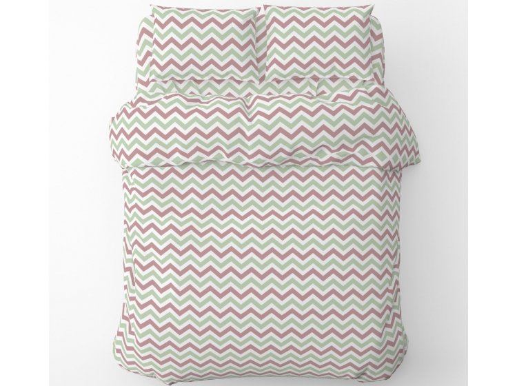 Постельное белье Home Line. Бязь Зіг заг лілово-зелений