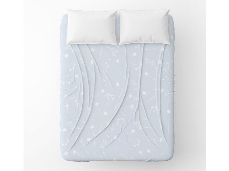 Простынь Home Line. Бязь Волошки білі на блакитному