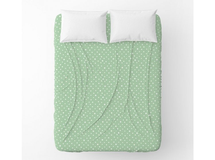 Простынь Home Line. Бязь Горох білий на зеленому
