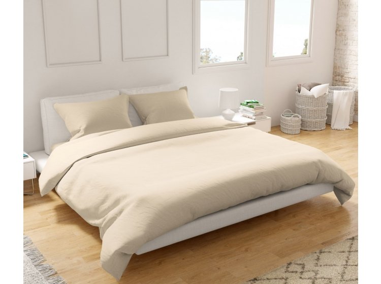 Постельное белье Home Line. Сатин бежевого цвета