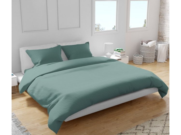 Постельное белье Home Line. Сатин зеленого цвета